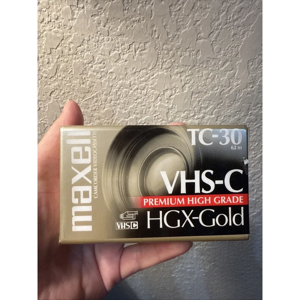 SEALED - Twin Pack Maxell VHS-C TC-30 HGX-Gold Premium High Grade Video Tapes CC